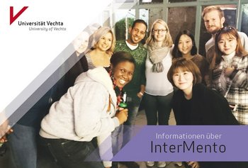 The cover for infromation about the "InterMento". There is a mixed group of students smiling at the camera.