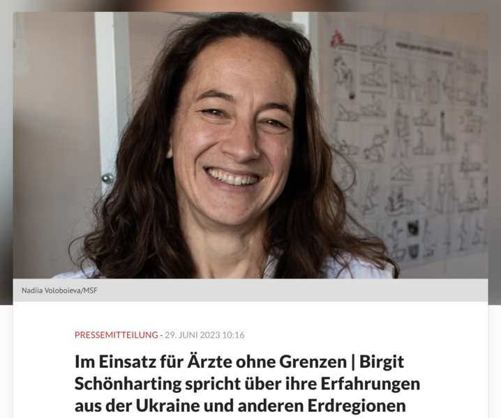 Birgit Schönharting von Ärtze ohne Grenzen