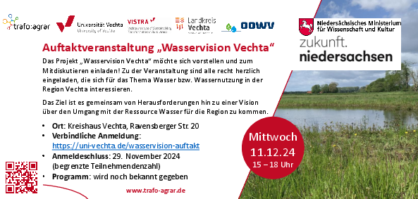 Gemeinsam die zukünftige Wassernutzung in Vechta gestalten | Projektstart und erster öffentlicher Termin des Projekts „Wasservision Vechta“