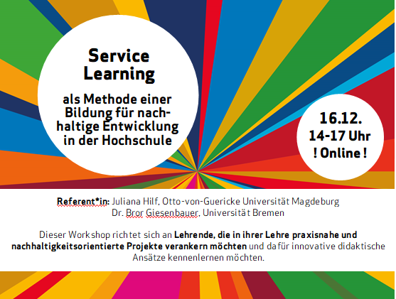 Workshop am 16.12.: Service Learning als Methode einer BNE